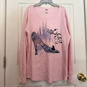Disney Store Cinderella Pink Long Sleeve Top Wishes Come True Women’s 2XL